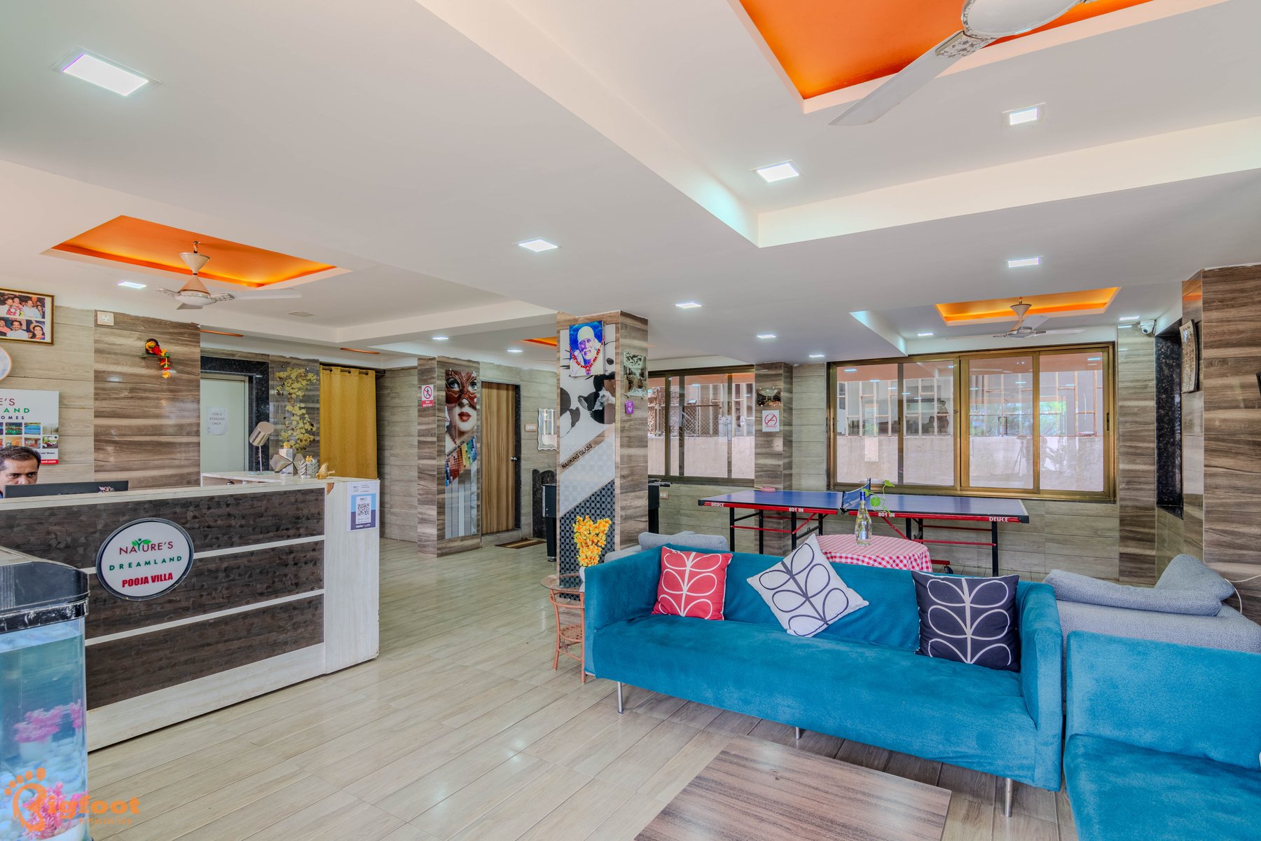 Luxury bedroom interior at Pooja Villa Suites